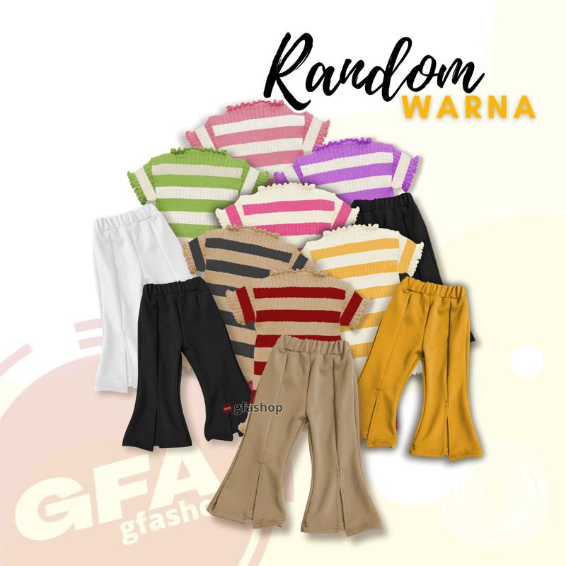CUTBRAY JISOO STRIPE Setelan Pakaian Rajut Lengan Pendek Celana Cutbray Anak Perempuan KOREA Fashion kids 7