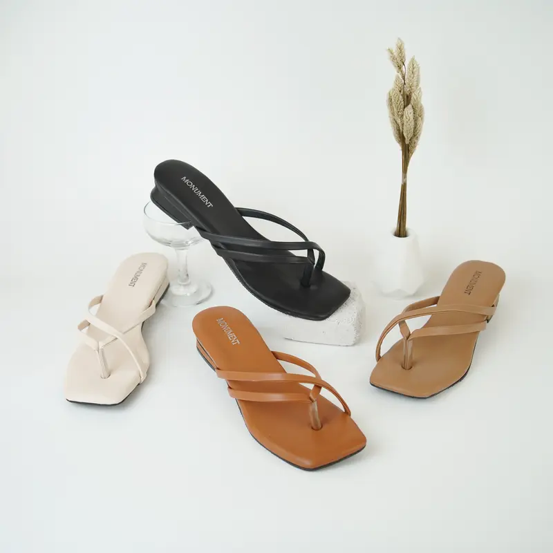 MONUMENT Sandal Hak Tahu Heels Wanita 2cm Tali Jepit Bantalan Empuk BRIELE-02 Tersedia Size 37-40 Sendal Kondangan 8