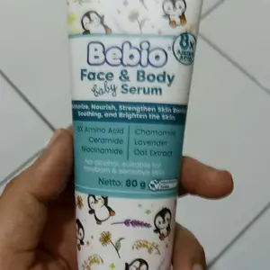 Bebio Face & Body Baby Serum 80g – Pelembab kulit Wajah dan badan Bayi & Anak dengan 8x Amino Acid- Tidak Lengket dan Aman untuk Bayi Sensitif-Mencerahkan dan Meredakan Iritasi