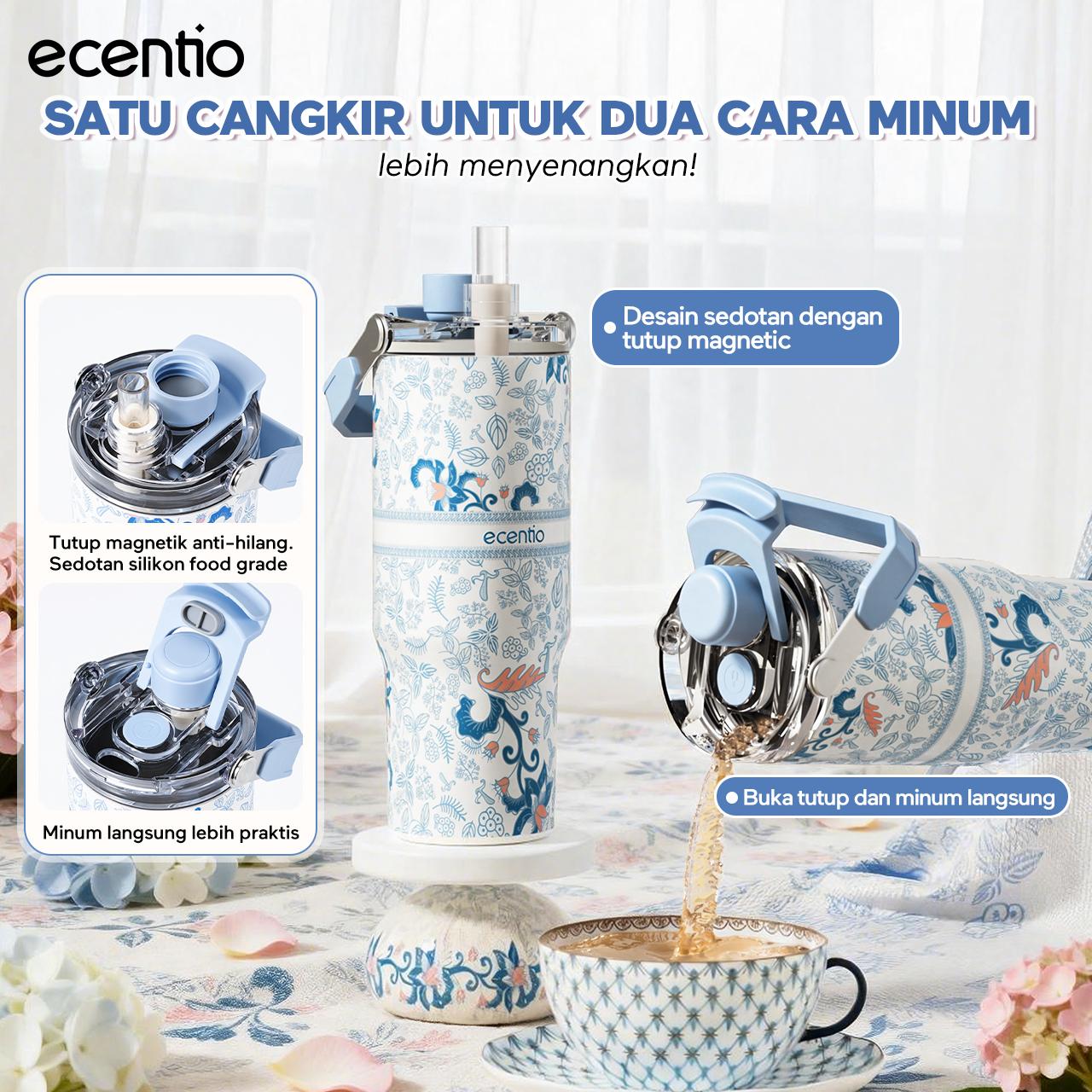 Ecentio Batik Series 2.0 Tumbler Botol Minum Aesthetic Portable 900ML/800ML/580ML Thermos Tahan Panas Dingin 24 Jam Vacuum Flask Vacuum