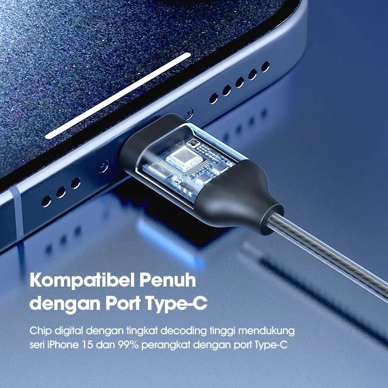 【EKSKLUSIF AFDHAL】ACOME ACE01 Pro 3D Subwoofer Headphone Earphone Headset Type-C Powerfull Bass Plug and Play Transparent Wired Body Black Original Garansi 24 Bulan