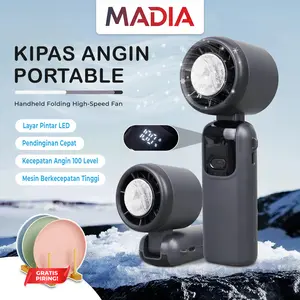 MADIA Kipas Angin Genggam  High Speed - Digital Display Kipas Turbo Portable Free Piring