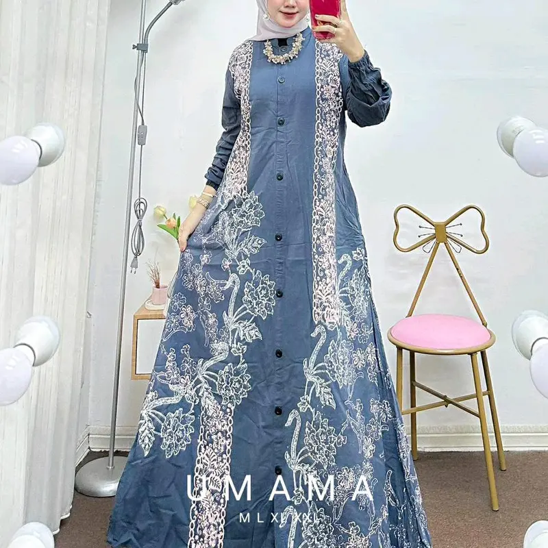 gamis rayon busui klok bawah lebar rayon halus 1