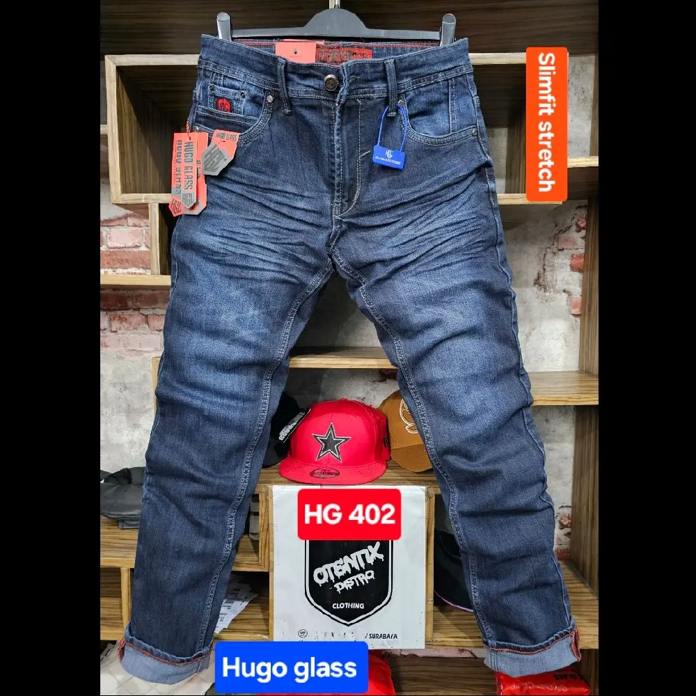 celana panjang jeans hugo glass jack Morizz original keren Slimfit Stretch Pria celanajeans