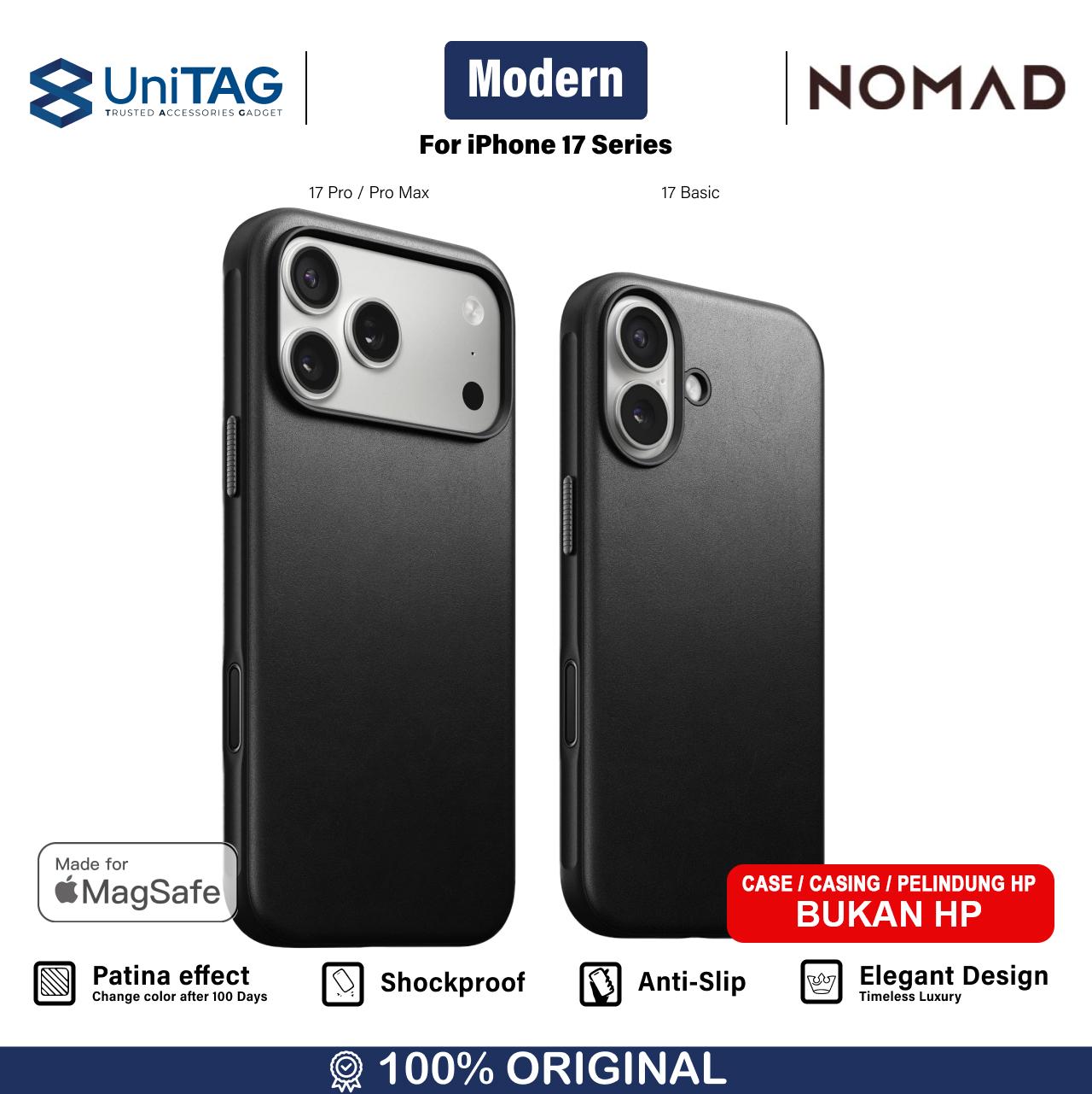 Nomad iPhone 17 Pro Max Case Magsafe Modern Leather Case - English Tan NM014261858-1