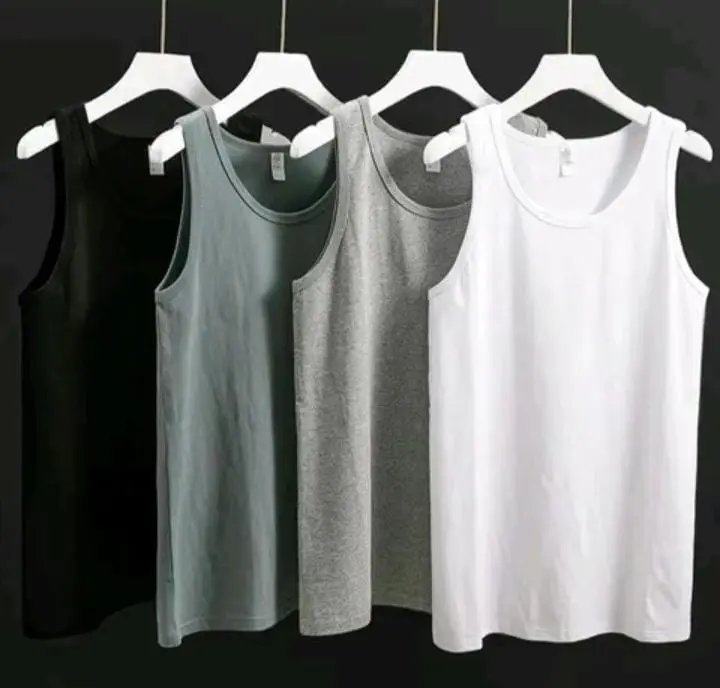 PAKET 5 KAOS SINGLET PRIA DEWASA POLOS BAHAN COTTON KAOS DALAMAN COWOK Katun Oblong manis xl rompi anggun singlet dewasa 4 pcs Hitam Atasan Santai Putih singlet kaos  kutang lekbong 2