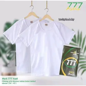grosir 6pcs,3pcs,1pcs kaos oblong 777 aseli 100% cotton / kaos polos pria/ oblong laki-laki dewasa katun / kaos dalam pria