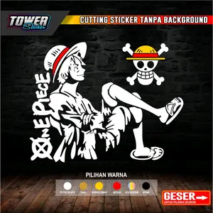Stiker cutting One Piece Stiker laptop motor mobil reflektif memantulkan cahaya