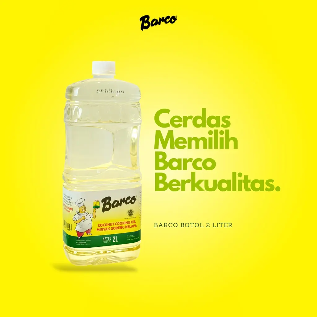 Barco Minyak Goreng Kelapa Bottle 2 Ltr Coconut Oil
