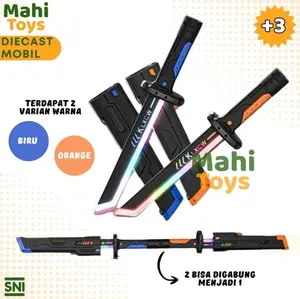 MahiToys Mainan Lampu Dazzling Light dengan Efek Cahaya 7 Warna dan Suara Bisa Disambung Jadi Pdang Ganda