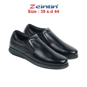 Zeintin - Sepatu Pantofel Pria Formal Slip On Kerja Kantor Full Hitam Lentur BJ
