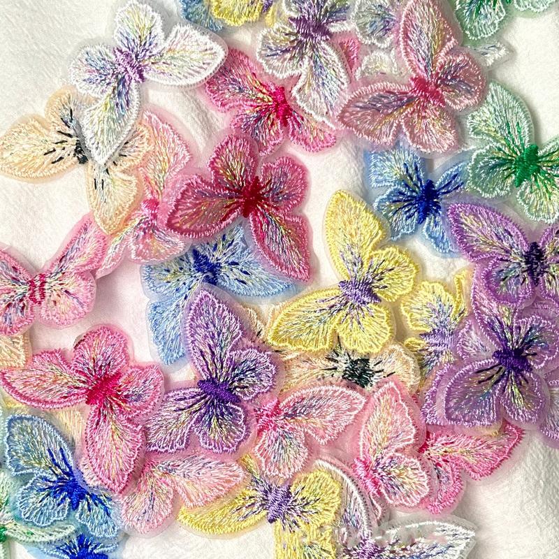 4cm colorful butterfly design lace applique fabric embroidery lace textile border lace clothing accessories 0