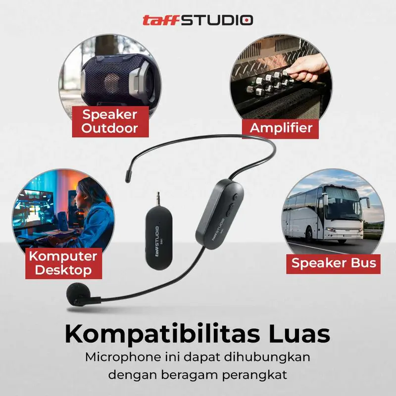 TaffSTUDIO Mik Microphone Wireless Terbaik Mic Imam Sholat 2.4G Headset 2 PCS with Receiver - SI02 2