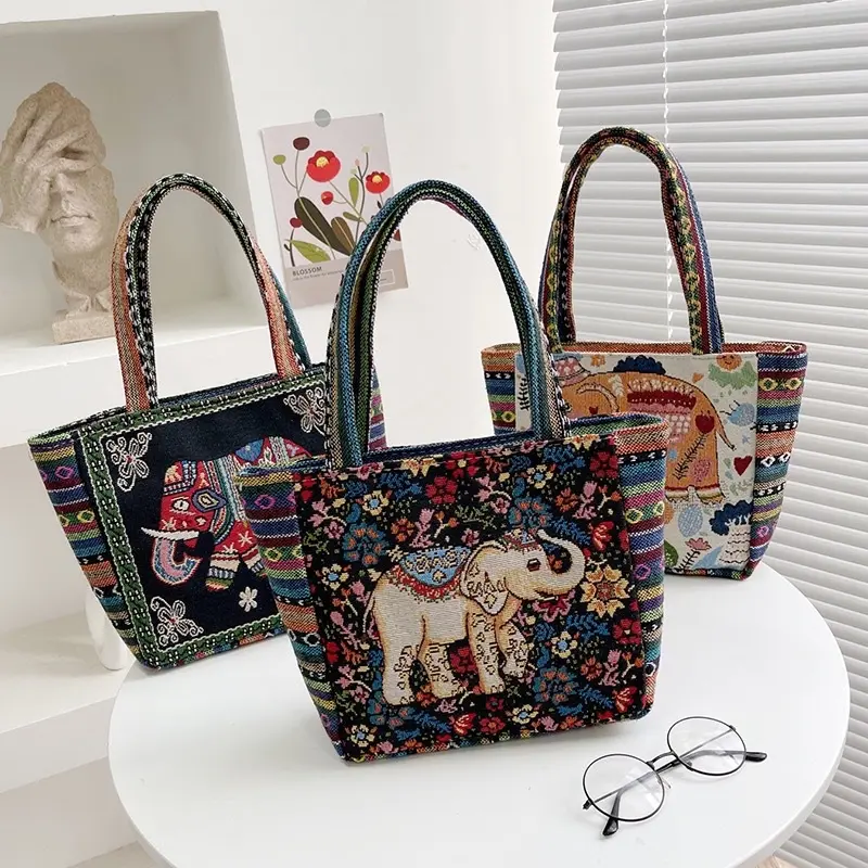 OPIOBAGS TAS TOTE MOTIF GAJAH WANITA IMPORT / TAS TOTEBAG / HANDBAG / TFW 66 5