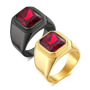 (CN7) CINCIN TITANIUM PRIA-MERAH RUBY-SUPER KEREN SUPER EKSLUSIF-CJR TITANIUM