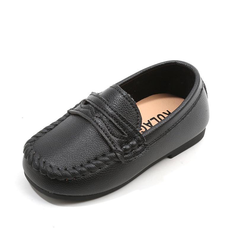 Product Introduction of Children Boys Leather Shoes 2024 Spring and Autumn Simple Slip-on Round-toe School Shoes Loafers Flats Moccasins Classic Formal 24