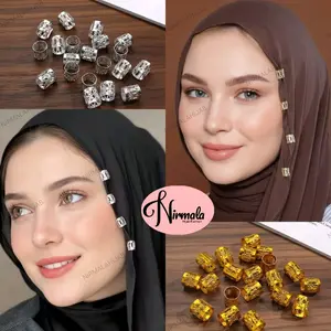 NIRMALA ISI 10pcs Ring Clip Hijab Viscose Cincin Klip Pashmina Accessories Peniti-Jepit Hijab -anting hijab untuk Tampilan Elegan dan Stylish
