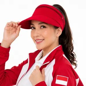 Topi caddy golf senam zumba topi umroh haji Resleting Topi Spesial Kemerdekaan Anti UV Visor Wanita