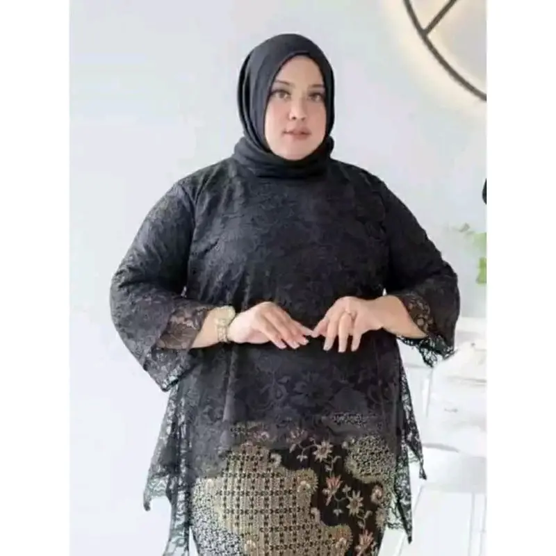 ATASAN KEBAYA RINJANI JUMBO, ATASAN KEBAYA BROKAT, ATASAN KEBAYA JUMBO, LD MAKSIMAL 130CM JUMBO, ATASAN BAJU KONDANGAN, ATASAN BAJU PESTA, ACARA2 ADAT, ACARA2 ELEGAN. Panjang 6