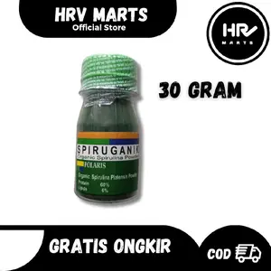 Sipruganik Spirulina Organik Bubuk Pakan Ikan Hias Cupang Guppy Meningkatkan Warna Stamina dan Membantu Pencernaa 30 gram