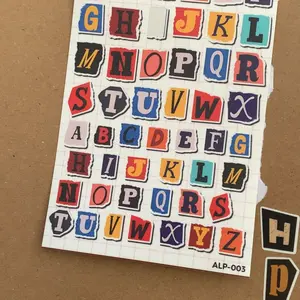 Stiker Alfabet Huruf A-Z | Stiker Dekorasi Scrapbook | Aesthetic Sticker Decorative Alphabet
