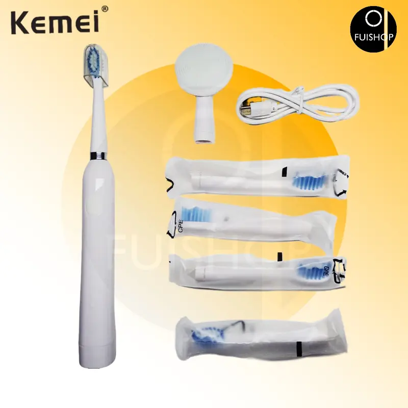 SIKAT GIGI ELEKTRIK KEMEI KM YS-708 TOOTHBRUSH ISI ULANG GIGI BASIS PENGISIAN Gusi Mulut 4