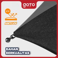 Gambar (Crazy Deal) Goto [COD] Reva Payung Lipat Umbrella Otomatis Polos Besar Anti UV Jumbo - BLACK dari Goto Living Kota Tangerang 5 Tokopedia