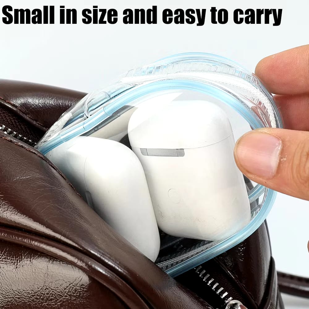 Cartmax - Dompet Mini Penyimpanan Kabel Charger Headset Pouch Travel Transparan Portable Mini Bag