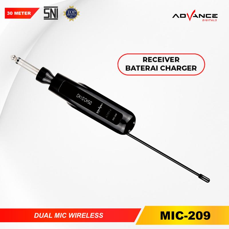 【COD】Advance MIC-209 Double Mic Wireless Recharger Bisa digunakan untuk Souncard/Speaker Garansi Resmi 1 Tahun    Microphone Black 3