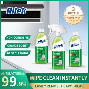 【Value pack】Rilek oil stain remover kitchen cleaner Greaseremoval spray Dishwashing liquid Pot cleaningsolution Anti-grease 480ML Pencuci