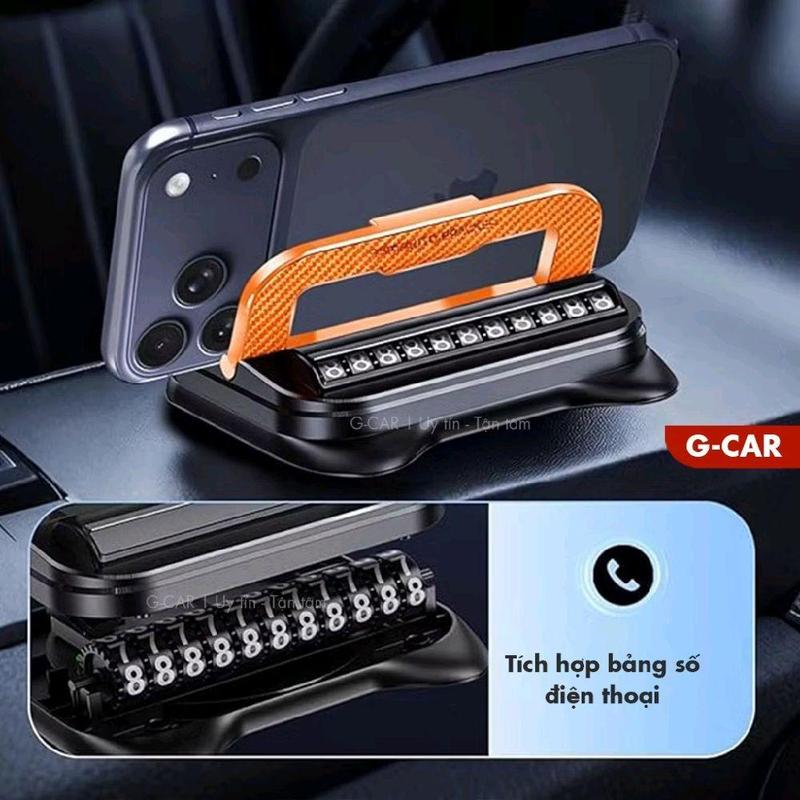 Bảng số điện thoại 2in1 gắn taplo xe ô tô - Kèm giá đỡ điện thoại kiểu dáng…