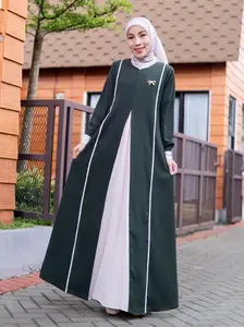 Dzakira Dress Gamis Casual Polos Bahan Sabrina Anti UV Size S-M L-XL 3L-XXL Baju Daily Muslim Wanita