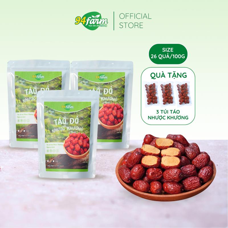 [Tặng 3 túi táo] Combo 3 kg Táo đỏ Nhược Khương Size 26 quả/gam - 94Farm Snack Food Ăn Vặt Thức Ăn