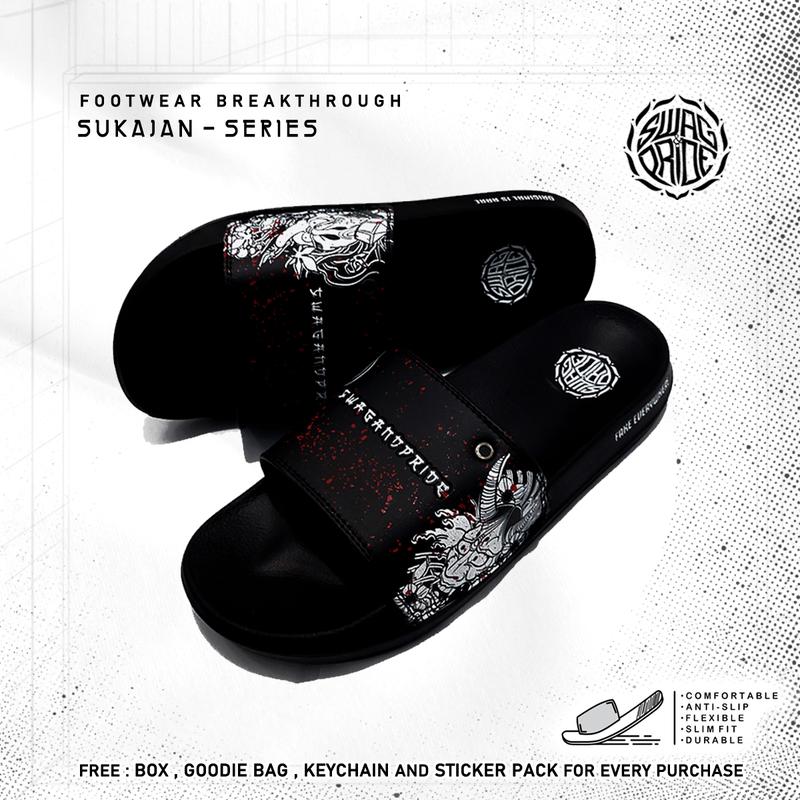 Sendal Sukajan Japan Series - Sandal Slip On Pria - Slippers Pria - Selop Slide Karet SWAG AND PRIDE 2
