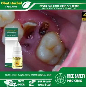Obat Perontok Akar Gigi Berlubang, Penghilang Sisa Gigi Berlubang, Gigi  Kuning, Perontok Gigi Sampai Ke Akar Gigi, Sakit Gigi Berlubang Atasi - Propolis SM 6ml