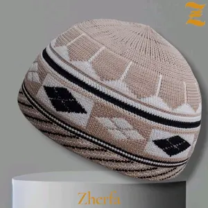 Zherfa Peci Rajut Handmade Aqso Aksesoris Haji & Umroh Mode Tamam Doblo Polyster Anak Dewasa Bahan Katun Polyester Premium Nyaman Elastis Tebal Lembut Motif Menarik