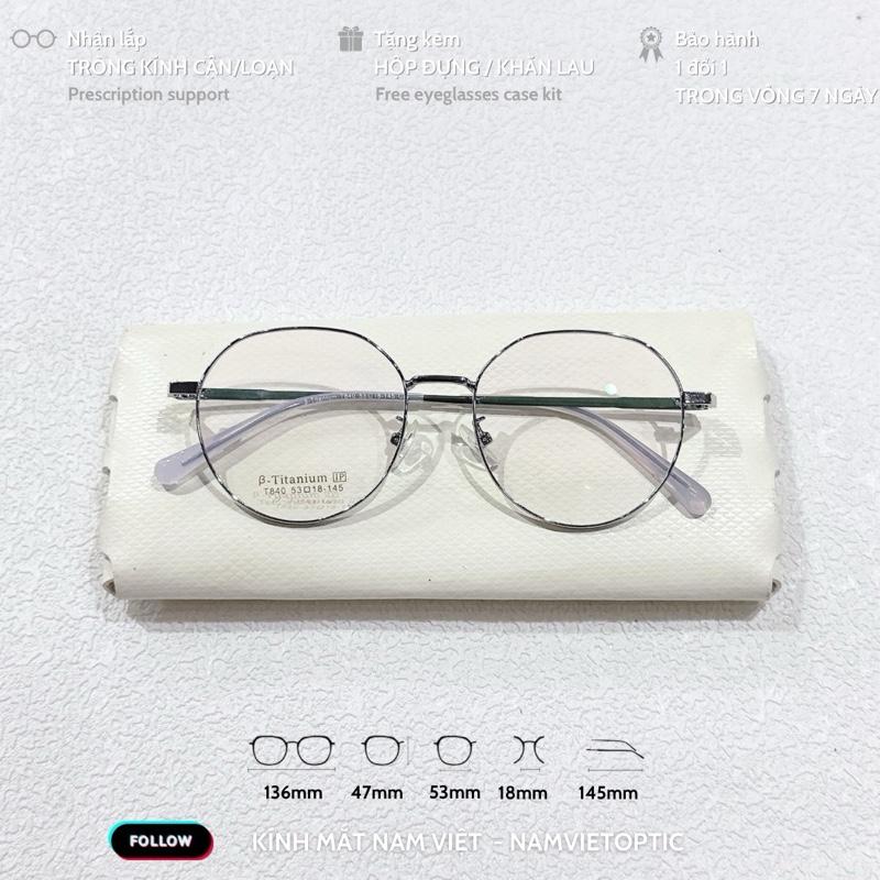 Gọng kính Titanium T840 dáng đa giác thời trang nam nữ chất liệu cao cấp siêu nhẹ. Lắp Mắt Kính cận đến 4 độ đều đẹp. Kính Mắt hợp kim đủ viền
