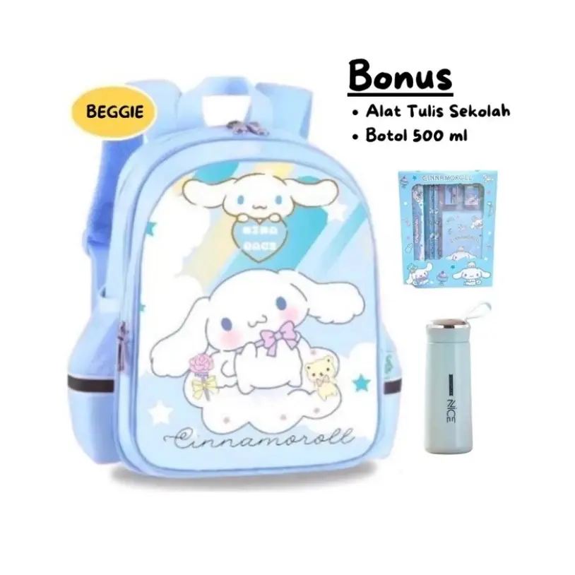 Tas Ransel anak perempuam cinamorol kuromi free bonus dan alat tulis