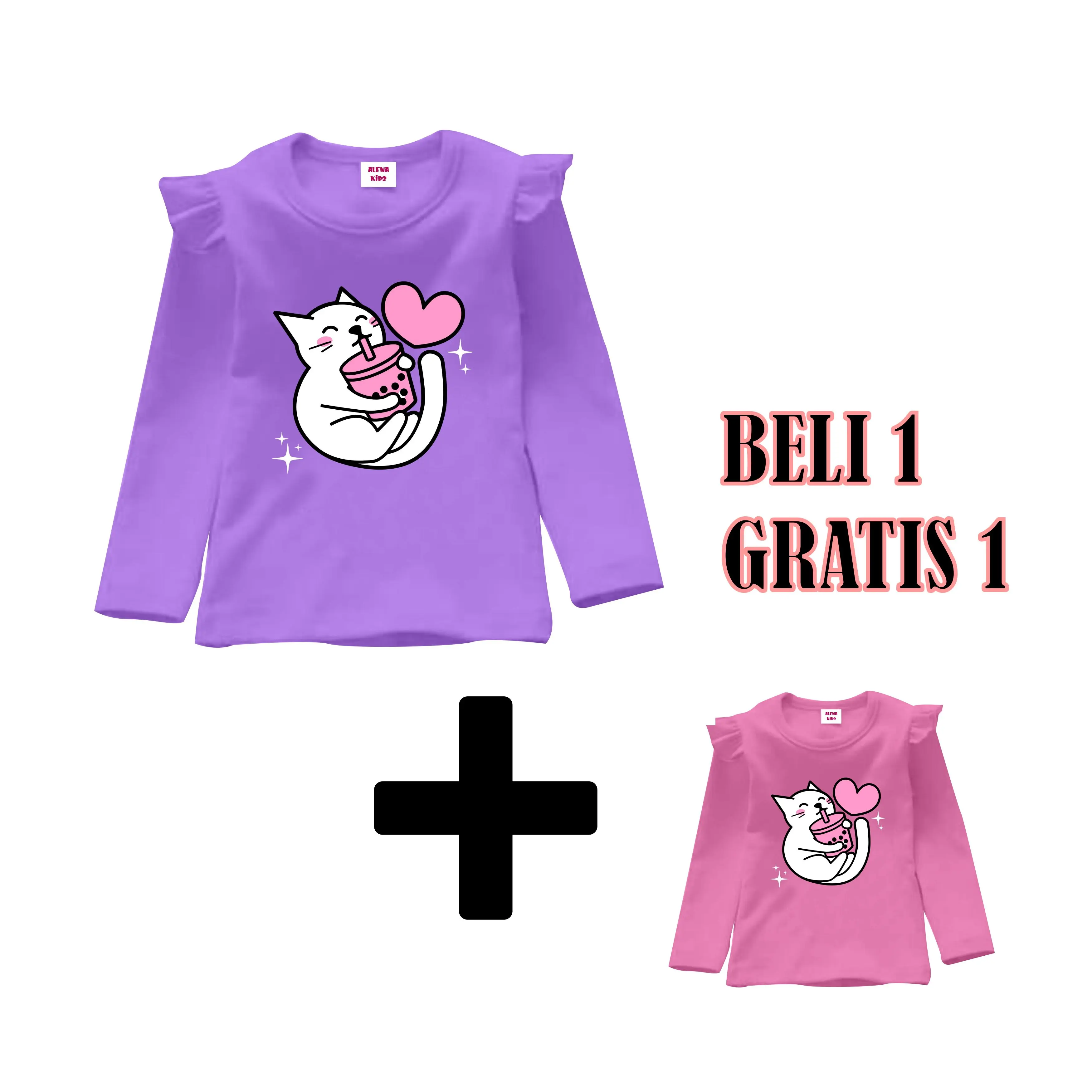 Promo Beli 1 Gratis 1 kaos anak perempuan usia 1-10 tahun fashion anak cewek