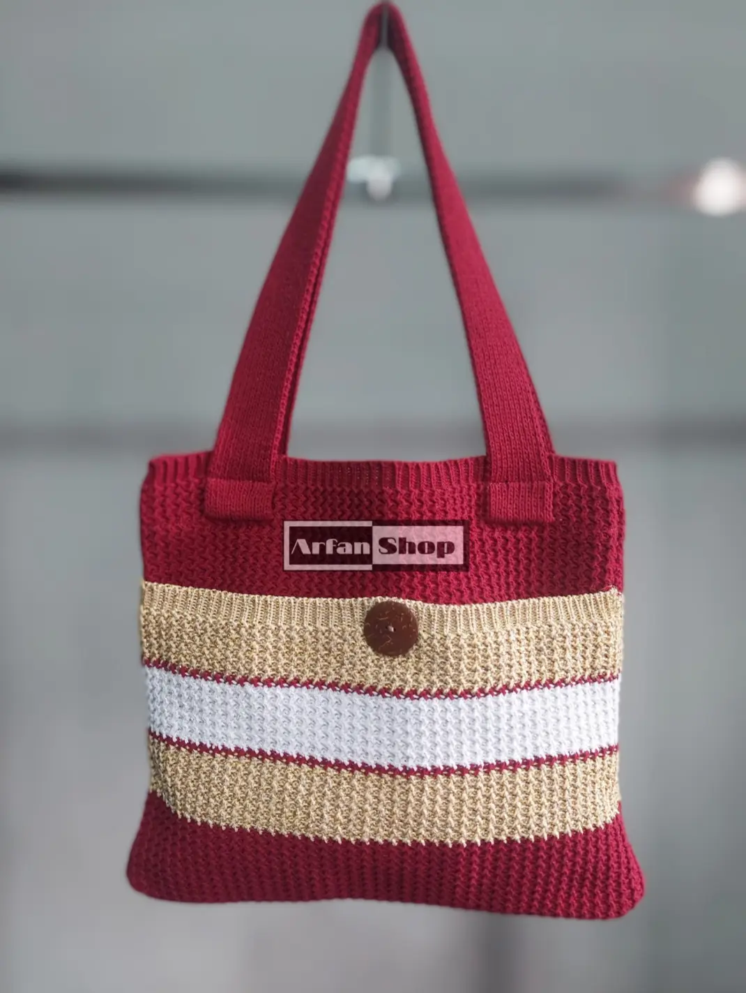 Tas Rajut Selempang Wanita Totebag Knit Premium Tas Bahu Ibu Cewek Perempuan