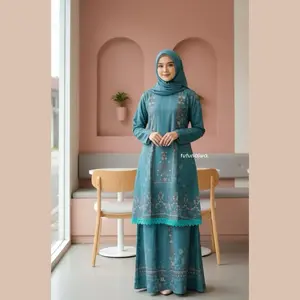 TUTUNAJWA  Zeina Setelan Rok Motif Etnik  (TANPA HIJAB)