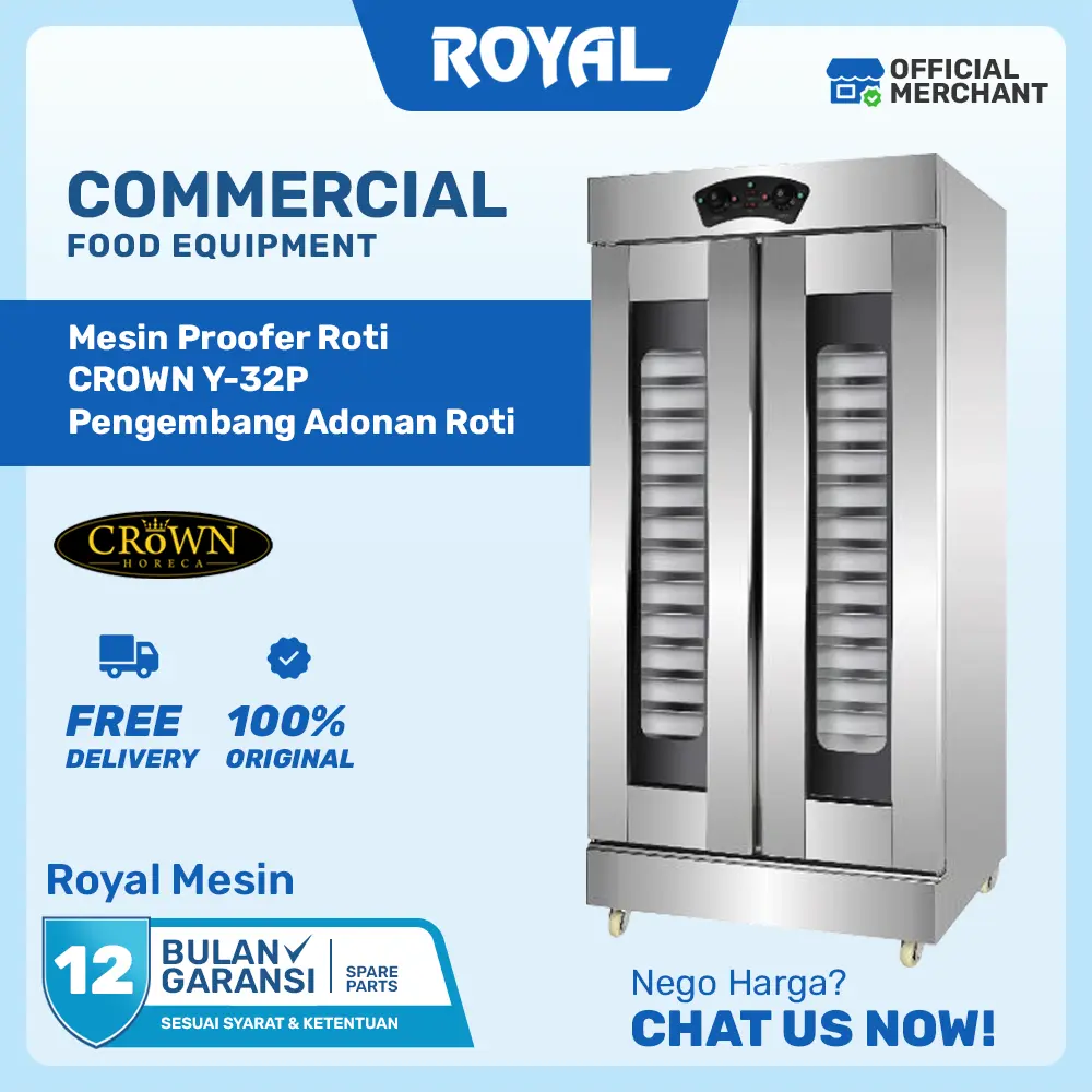 Mesin Proofer Roti CROWN MP-32T | Pengembang Adonan Roti 32 Loyang
