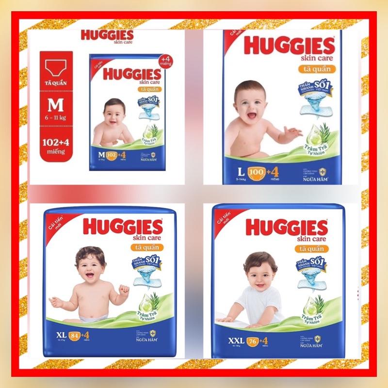 quần huggiess jumbo M106 L104 XL88 XXL80 miếng dành cho bé tả có vạch báo tả đầy bỉm con