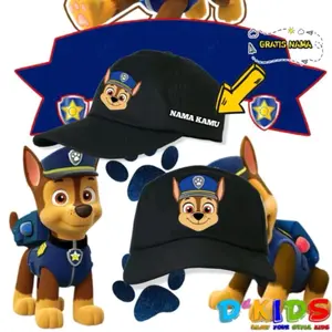 Topi Anak Karakter Paw Patrol Chase 4/ Fashion Topi Baseball Anak Paw Patrol Terbaru