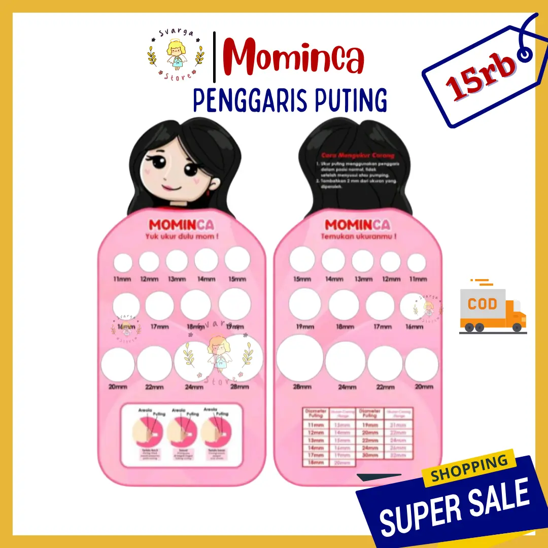 Penggaris Pengukur Puting | Nipple Ruller | Corong pompa Asi Measuring Card | Sparepart Pompa Asi | Aksesoris Breastpump | Valve Mominca bebas bpa white*2
