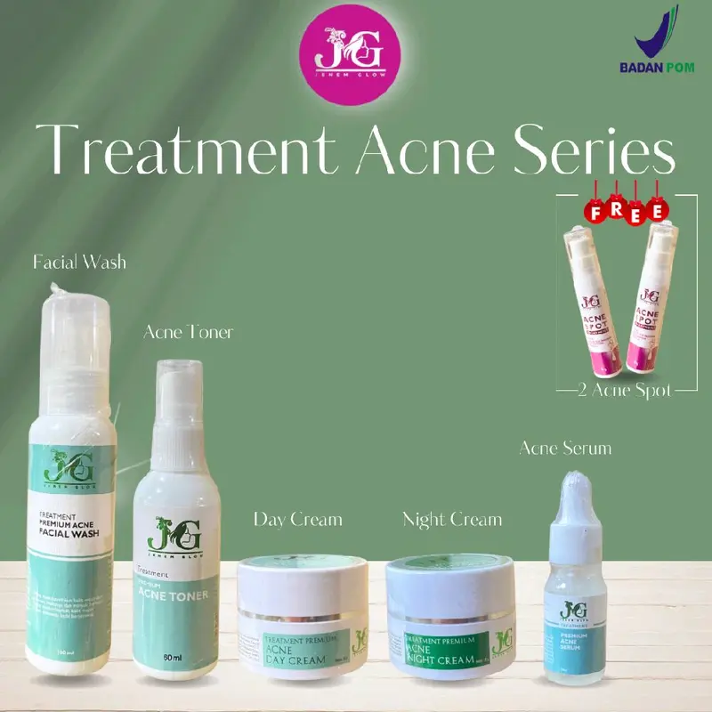 [KHUSUS JERAWAT] TREATMENT ACNE SERIES JENEMGLOW (Day cream,Night cream,Serum,Toner,Facial wash & Acne spot) 0