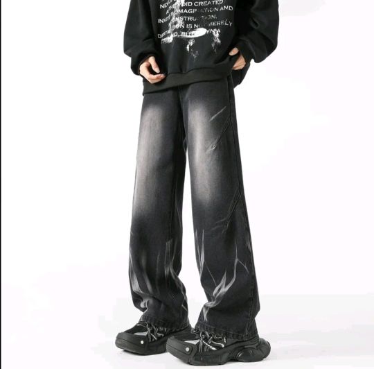 Celana Baggy Jeans PETIR Terbaru Oversize Unisex Hitam Straight Fit Bahan Premium Soft Denim Selvedge Fleksibel untuk Pria dan Wanita