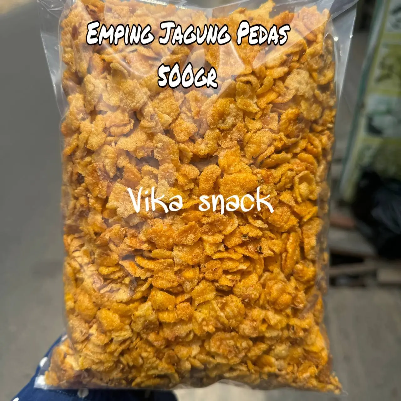 Emping Jagung 500 Gr  Murah Rasa Pedas Manis / Jagung Geprek Camilan Murah Emping Corn