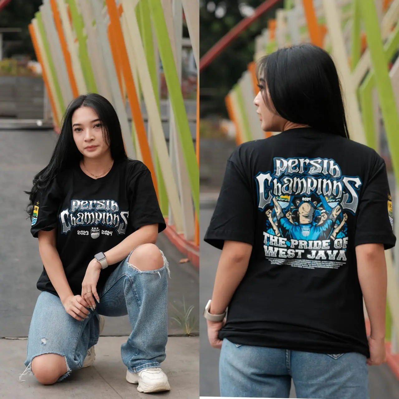 kaos persib champions bri liga 1 2024 baju persib Combed Distro Biru Hitam Keren