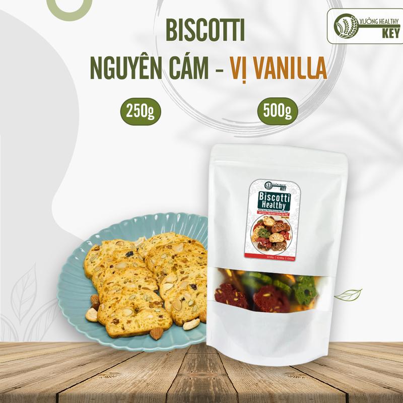  Bánh Biscotti nguyên cám vị truyền thống vanilla Healthy Key - 250g & 500g Bánh Quy ăn vặt Snack Food 